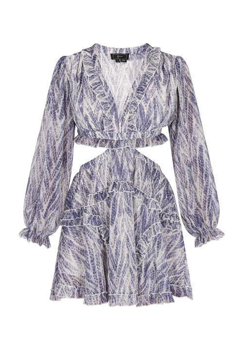 faina Coctailkjole  violetblå / hvid