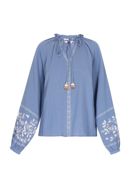 usha FESTIVAL Bluse 'Festival'  beige / blå / brun / hvid