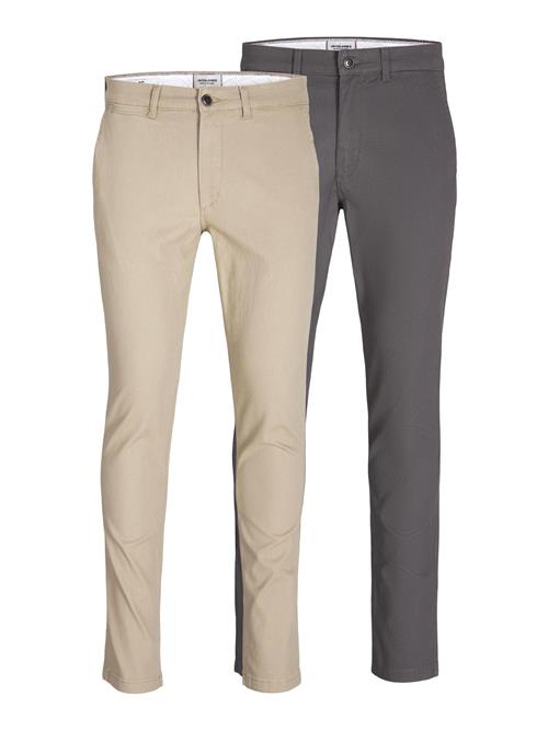 JACK & JONES Lærredsbukser 'JJIMarco JJDave'  beige / grafit