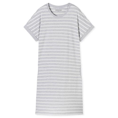 Se SCHIESSER Natskjorte 'Essentials'  grå-meleret / hvid hos About You