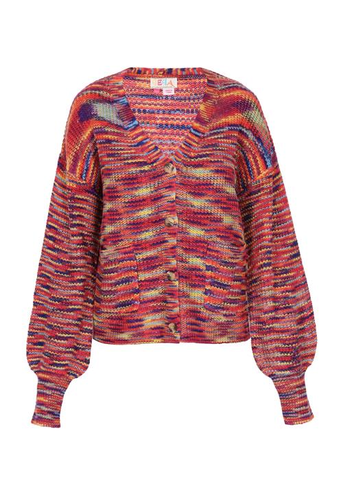 IZIA Cardigan  navy / lysegul / mørkeorange / cranberry