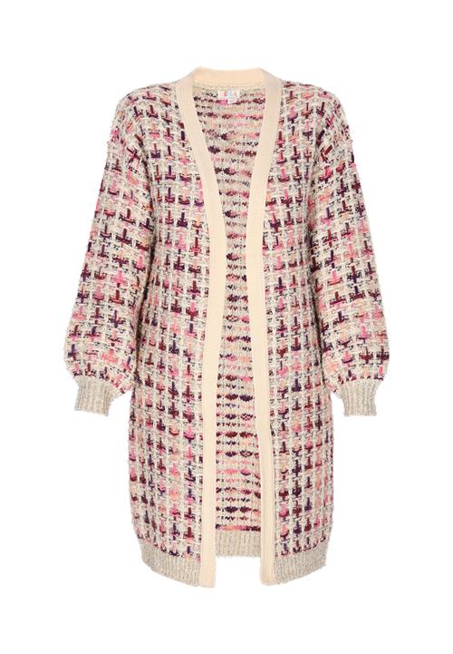 IZIA Cardigan  beige / gammelrosa / mørkerød / sølv