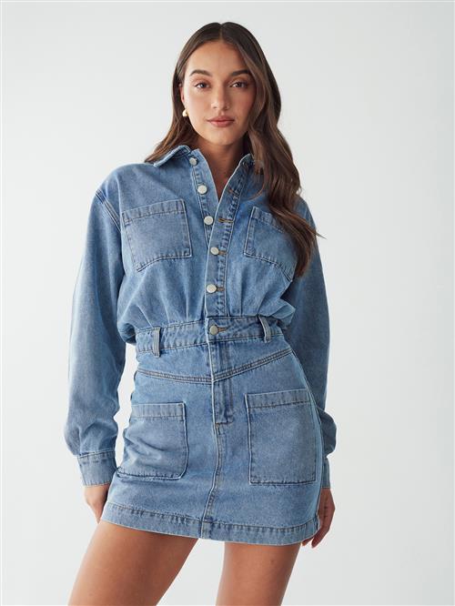 BWLDR Blusekjole 'CANNES'  blue denim