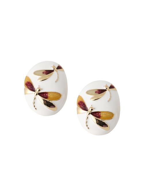 SOHI Øreringe 'Bitto'  guld / hvid