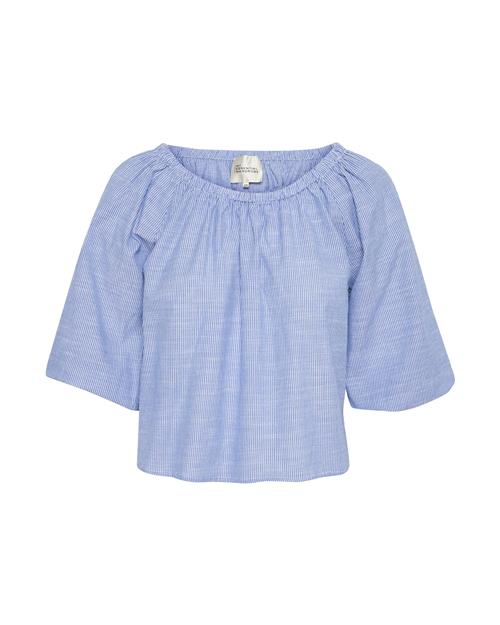 My Essential Wardrobe Bluse 'Skye'  blå-meleret / hvid