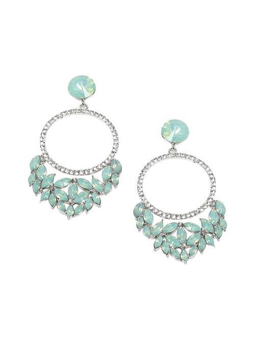 SOHI Øreringe 'Rohila'  grøn / sølv