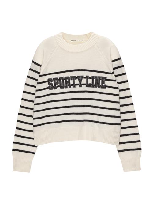 Pull&Bear Pullover  ecru / mørkegrå / sort