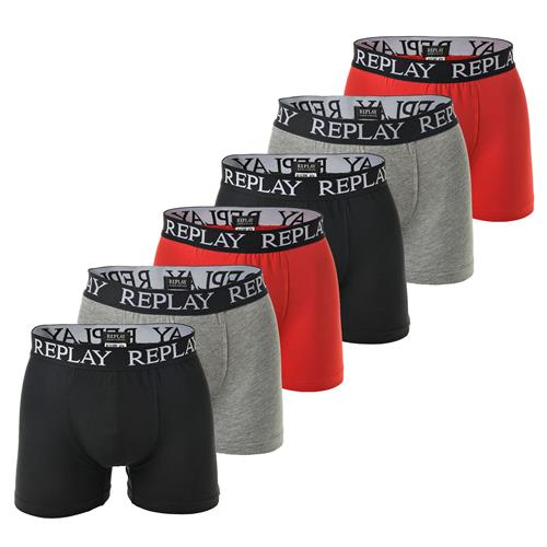 REPLAY Boksershorts  grå / rød / sort