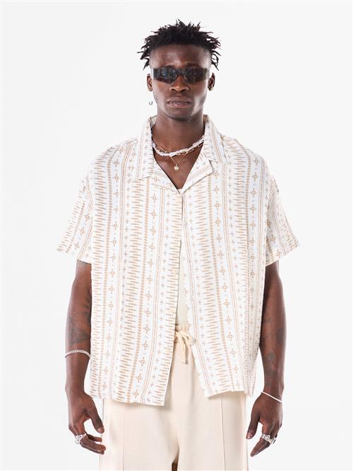 VAMOS CLO Skjorte  beige / hvid