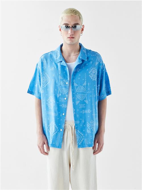 VAMOS CLO Skjorte  blå / hvid