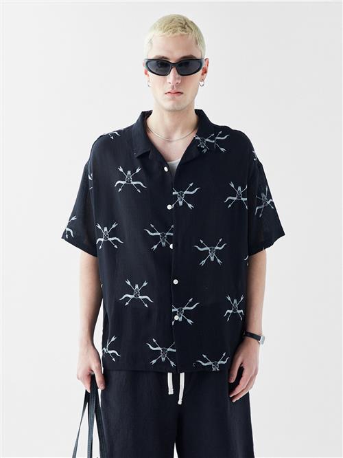 VAMOS CLO Skjorte  sort / hvid