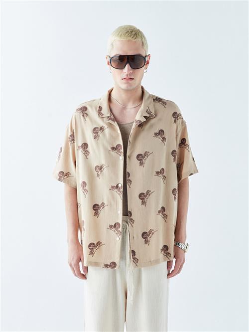 VAMOS CLO Skjorte  beige / brun