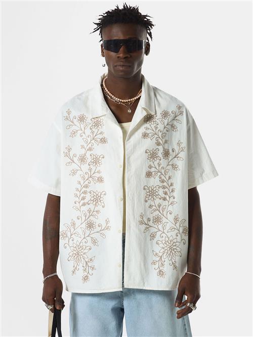 VAMOS CLO Skjorte  mørkebeige / æggeskal