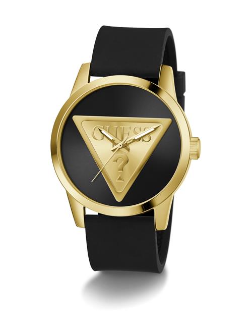 GUESS Analogt ur 'Badge'  guld / sort