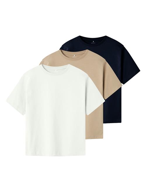 NAME IT Shirts 'NKMVobbo'  camel / sort / hvid