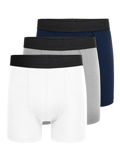 Only & Sons Boksershorts 'ONSFITZ'  mørkeblå / grå-meleret / sort / hvid