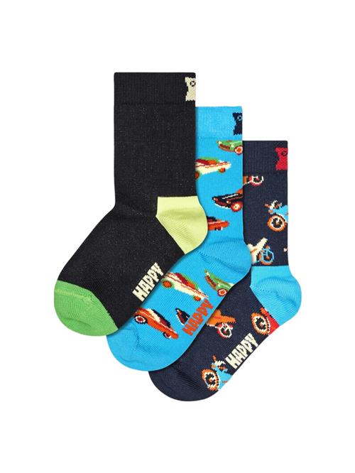 Happy Socks Sokker 'Car'  navy / azur / orange / sort