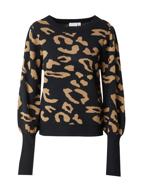 VILA Pullover 'Zebra'  lysebrun / sort