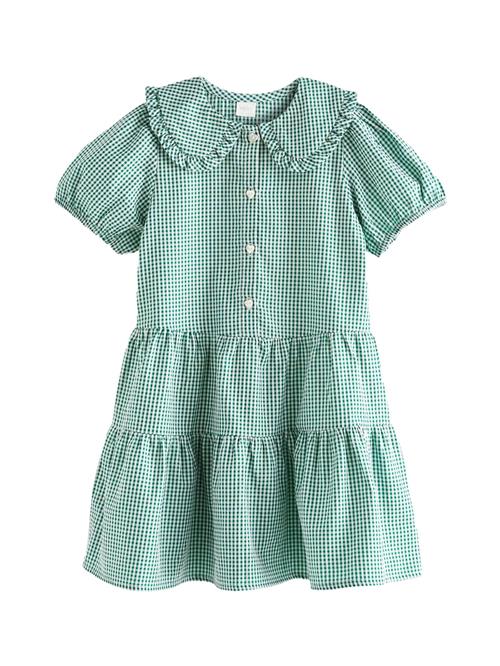 Next Kjole  mørkegrøn / hvid