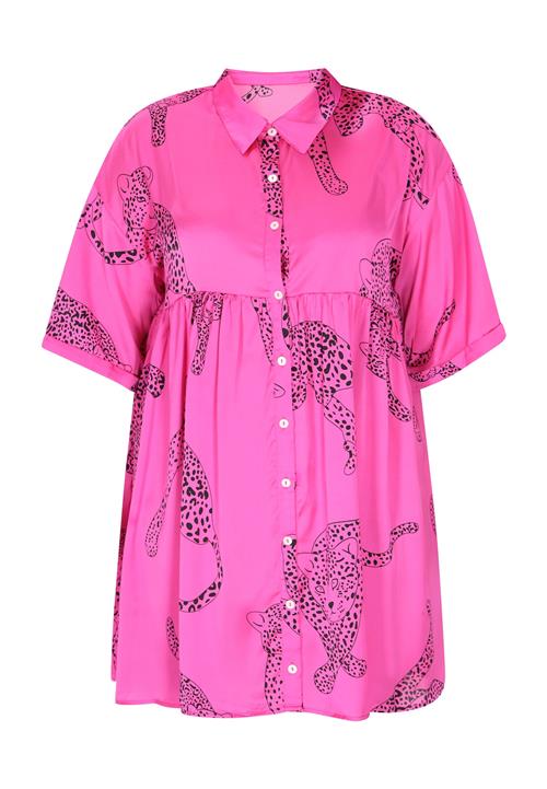 NAEMI Blusekjole  neonpink / sort