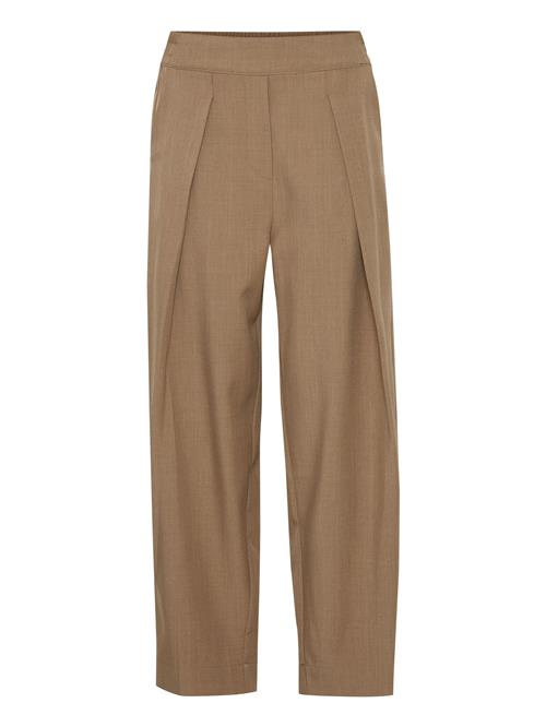 b.young Bukser med lægfolder 'Midde'  brun-meleret