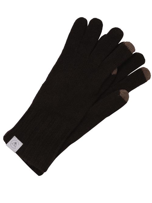 CASH-MERE.CH Fingerhandsker  mørkebrun / hvid