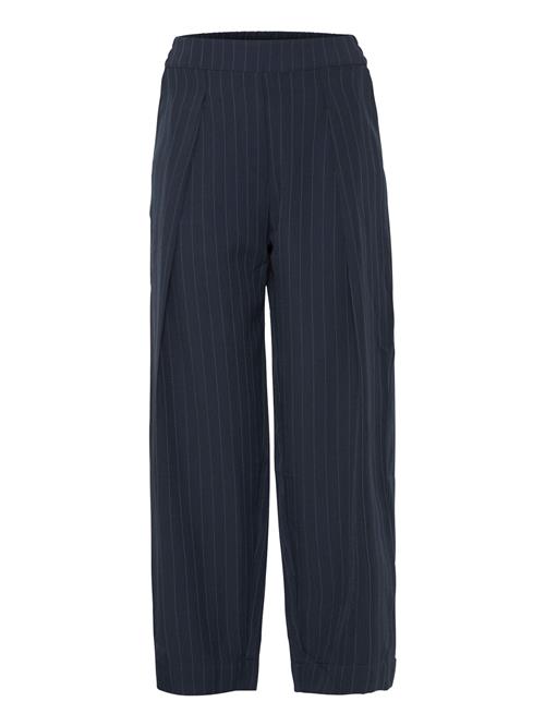 b.young Bukser med lægfolder 'MMMidde'  navy / hvid