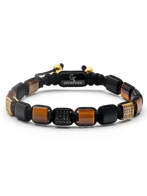 GT Collection Armbånd 'Flat-Bead'  brun