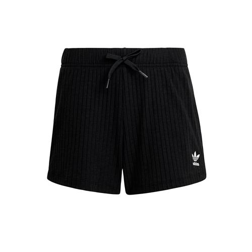 ADIDAS ORIGINALS Bukser 'Ribbed Shorts'  sort / hvid