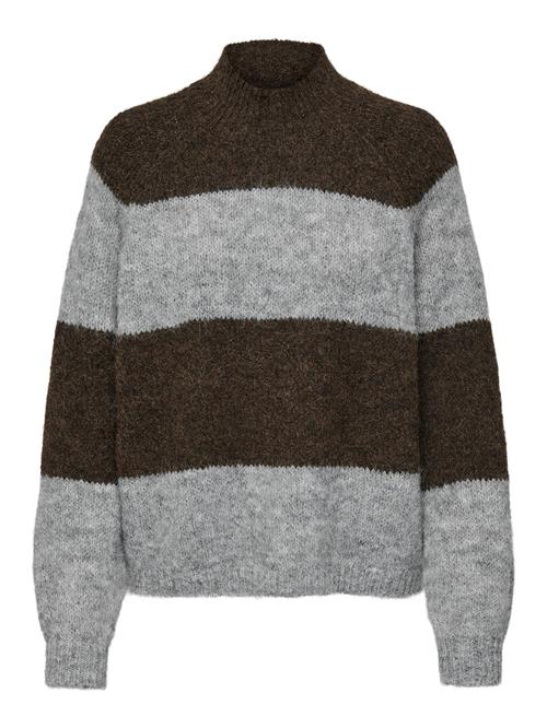 JDY Pullover 'JDYZOEY'  mørkebrun / grå / grå-meleret
