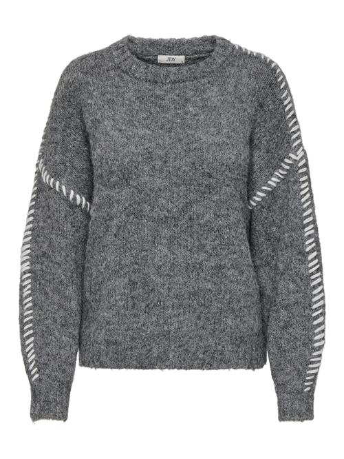 JDY Pullover 'JDYZoey'  grå-meleret / hvid