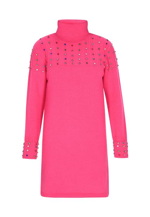 faina Strikkjole  royalblå / fuchsia / lys rød / sølv