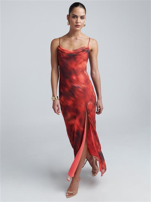 BWLDR Kjole 'ALLANA MAXI DRESS'  brun / rød