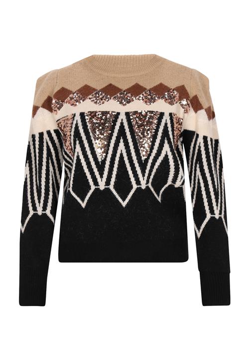 IZIA Pullover  beige / lysebeige / brun / sort