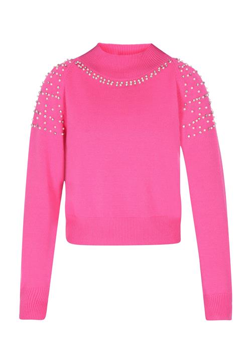 faina Pullover  fuchsia / perlehvid