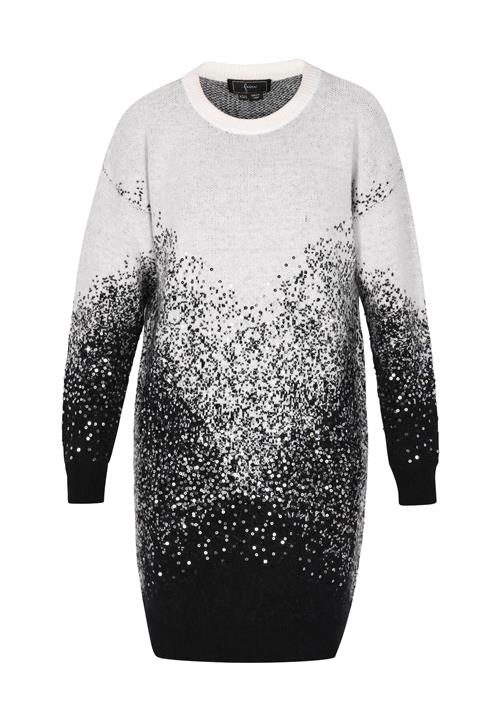 faina Strikkjole  sort / sølv / hvid