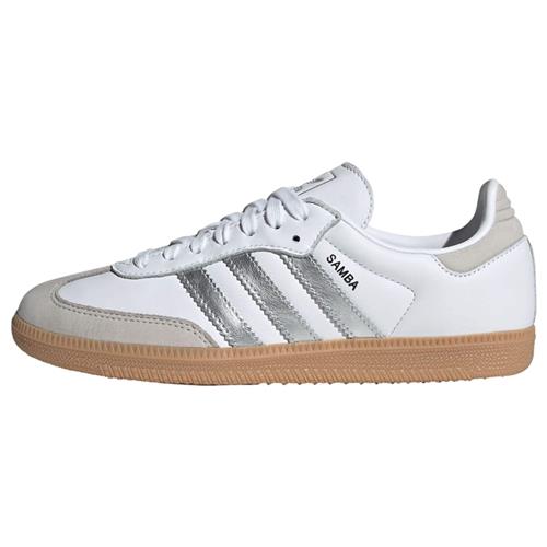 ADIDAS ORIGINALS Sneaker low 'Samba'  stone / sølv / hvid