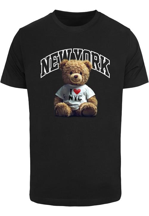 Mister Tee Bluser & t-shirts 'New York College Bear'  brun / blodrød / sort / hvid