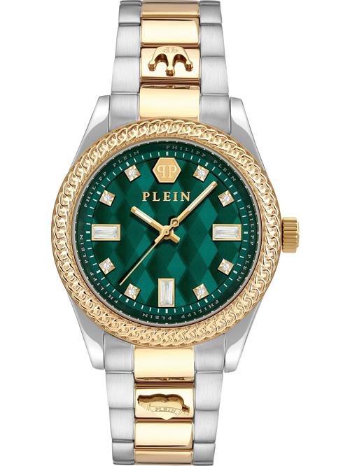 Philipp Plein Analogt ur 'Queen'  guld / smaragd / sølv