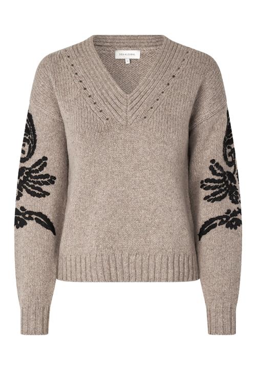 Dea Kudibal Pullover 'Pippadea'  beige-meleret / sort