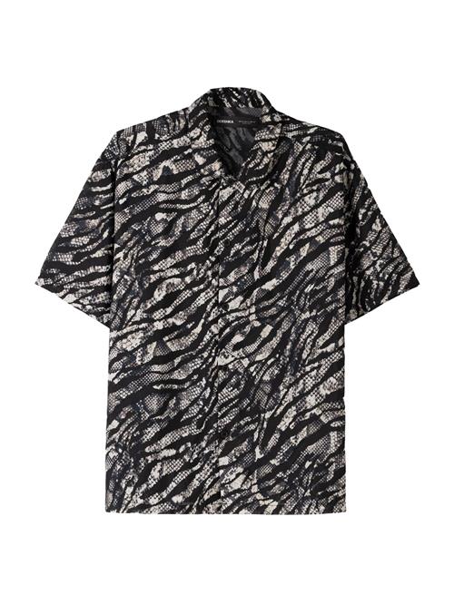 Bershka Skjorte  creme / navy / sort