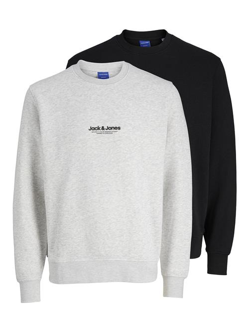 JACK & JONES Sweatshirt  lysegrå / sort / hvid
