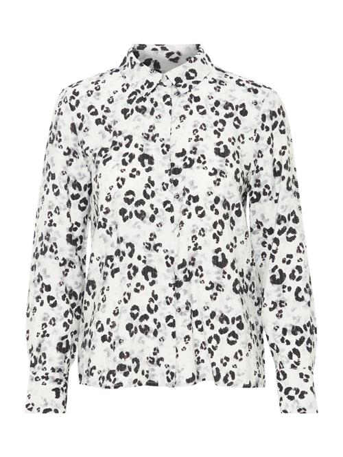 ICHI Bluse 'IH VALOR'  grå / lysegrå / sort / hvid