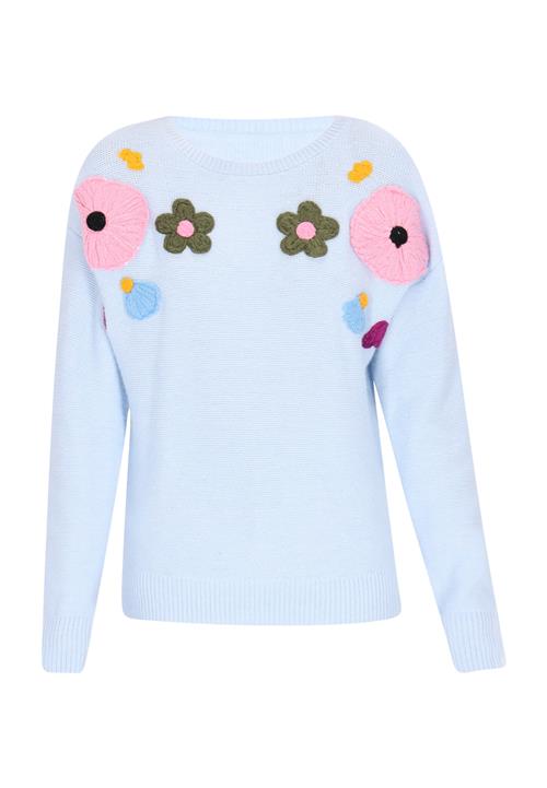 swirly Pullover  lyseblå / oliven / orange / lys pink