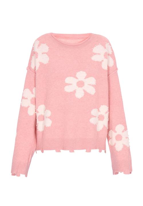 swirly Pullover  pink / hvid