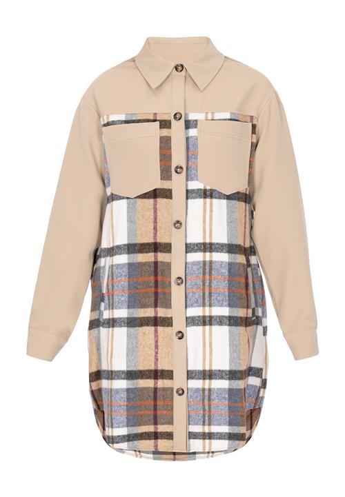 SANIKA Bluse  mørkebeige / cognac / sort / hvid