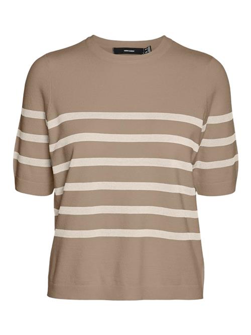 VERO MODA Pullover 'VMSABA'  camel / hvid