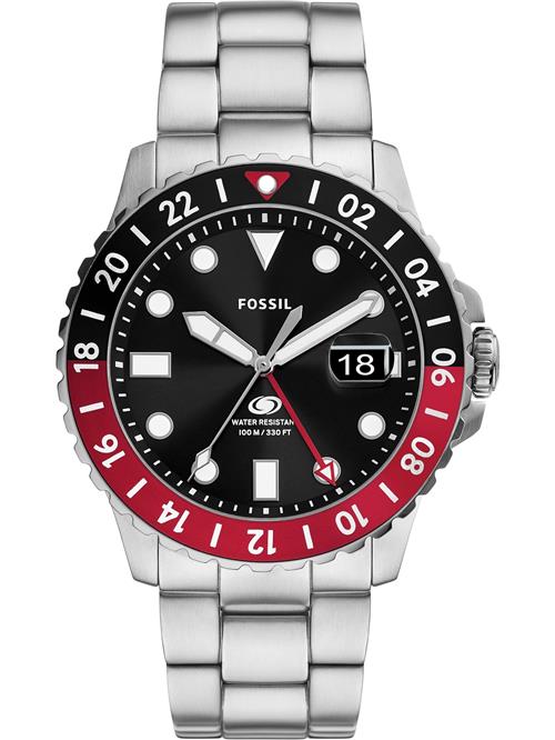 FOSSIL Analogt ur  mørkerød / sort / sølv