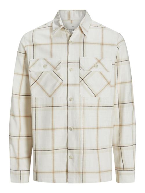 JACK & JONES Skjorte 'JPRCCRAYMOND SPRING'  beige / sort / hvid