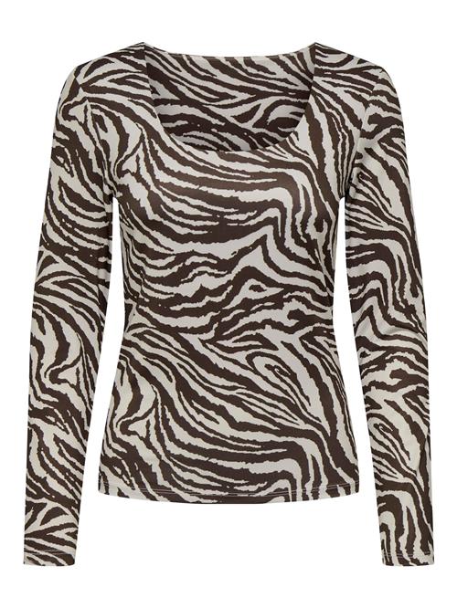 ONLY Shirts 'ONLLone'  mørkebrun / offwhite